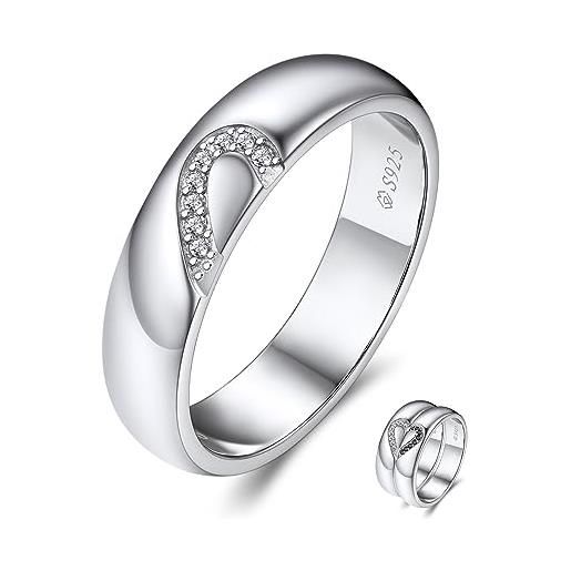 MomentWish moissanit anello di fidanzamento coppia argento 925 anello da uomo anelli di fidanzamento set diamante nero anelli di amicizia 47(14.9)