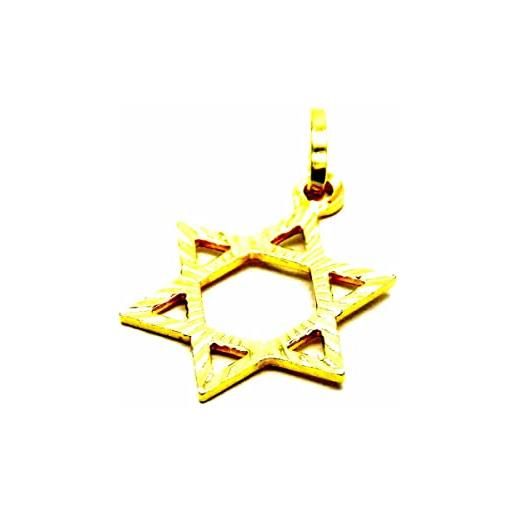 PEGASO GIOIELLI - ciondolo da donna in oro giallo 18kt (750) pendente stella di david - uomo bambini