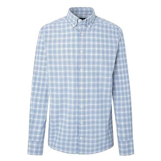 Hackett London oxford check camicia, bianco (bianco/blu), l uomo