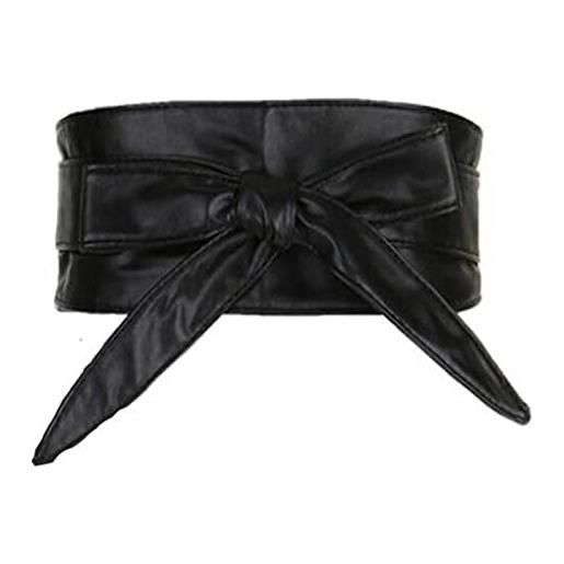 CHRYP signore lace up pu. Cinture di pelle all over corsetto cummerbunds cinghia for le donne alta vita che dimagrisce cintura belt ties (color: black, size: 230 * 9cm)