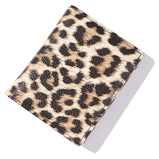 AnnabelZ - portafoglio da donna in pelle con tasca a due tasche, leopardati, small