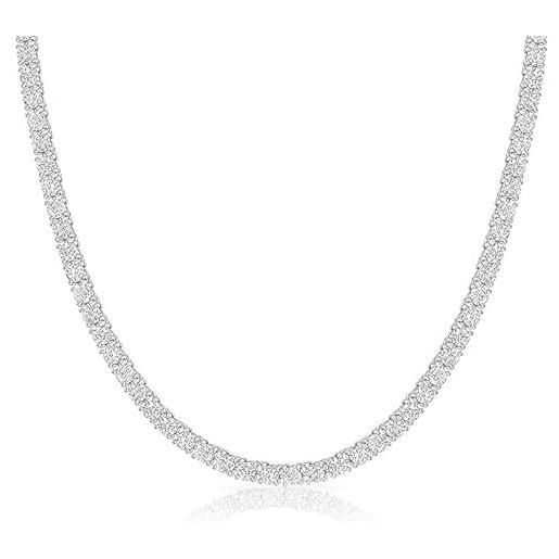 SLUYNZ Collana Girocollo Argento 925 A Strati | Stelle E Luna Con Zirconi | Regalo Per Donne E Ragazze - 2
