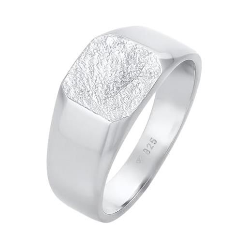 Kuzzoi anello con sigillo da uomo, in argento sterling 925, opaco, anello classico da uomo, in argento massiccio (11 mm), anello da uomo nella misura 60-66