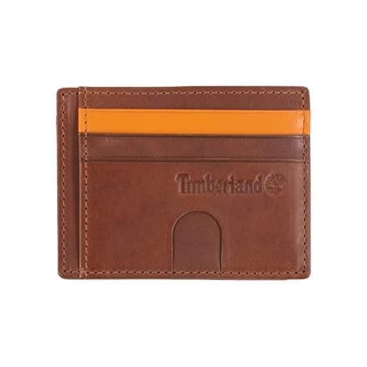 Timberland men's slim leather minimalist front pocket credit holder wallet, cognac (altroz card case)