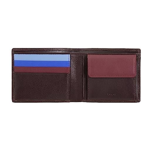 Dudu portafoglio uomo slim in pelle con protezione rfid porta carte di credito con portamonete portafogli colorato burgundy scuro