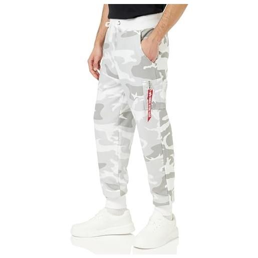 Alpha industries x-fit cargo pantaloni casual da uomo, white camo
