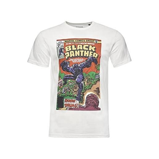 Recovered marvel black panther ecru slub t-shirt, multicolore, xl uomo