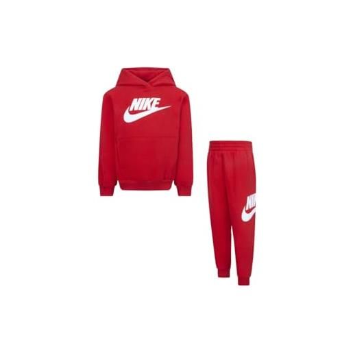 Nike -tuta composta da felpa e pantalone -felpa con cappuccio -felpa con tasche a marsupio -felpa con logo ricamato -pantalone con girovita regolabile con cordino -pantalone con orlo elastico rosso u1