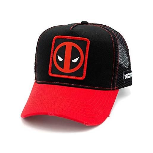 cotton division marvel - cappellino trucker con logo deadpool