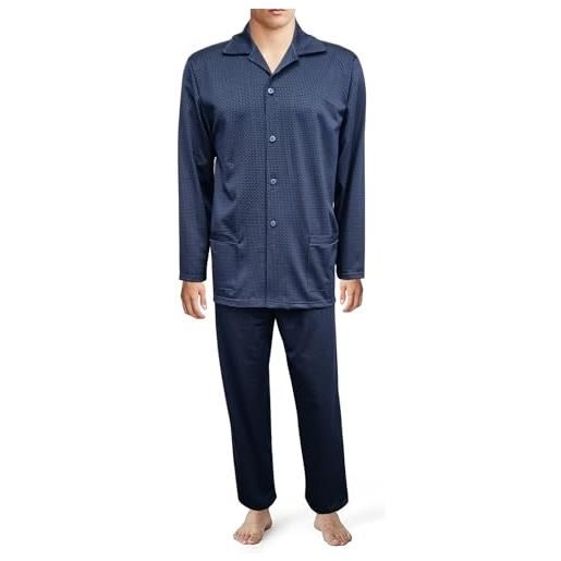 CRV PAJAMAS AND SOCKS CRAVANA pigiama uomo lungo pigiami in cotone, abbigliamento per la notte, giacca con bottoni e pantalone lungo, abbottonato made in italy (2401 uomo, m)