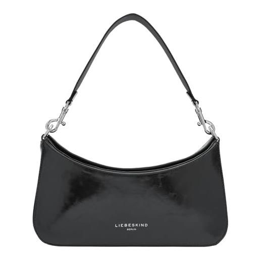 Liebeskind alessa 3 paper touch crinkle shoulder bag s black, borsa a tracolla donna, nero, s