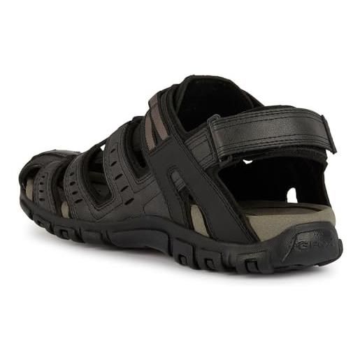 Geox sandali da uomo strada sportivi, marrone scuro, 39 eu