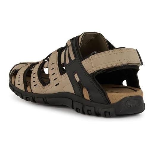 Geox sandali da uomo strada sportivi, marrone scuro, 39 eu
