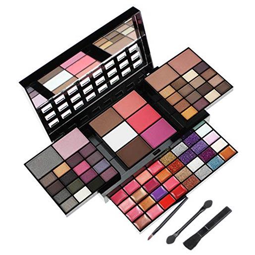 PhantomSky 74 colori palette ombretti cosmetico tavolozza per trucco occhi con correttore, blush, polvere e rossetti - perfetto per l'uso quotidiano e professionale