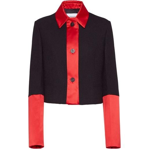 Ferragamo giacca crop con design color-block - nero