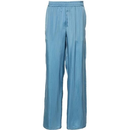 MSGM pantaloni dritti con vita elasticizzata - blu