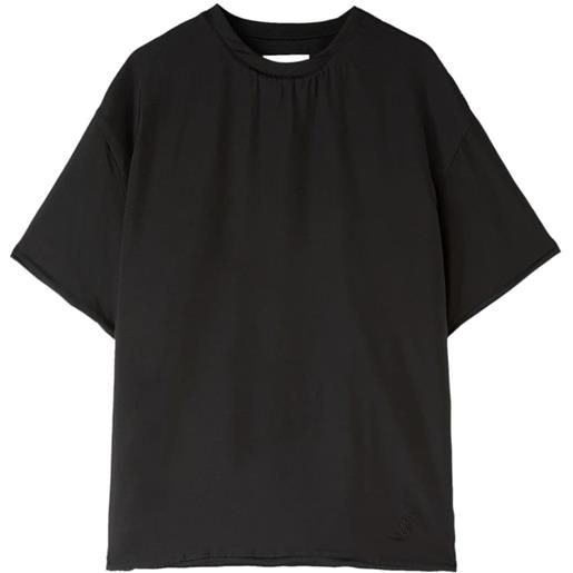 Jil Sander t-shirt girocollo con logo goffrato - nero