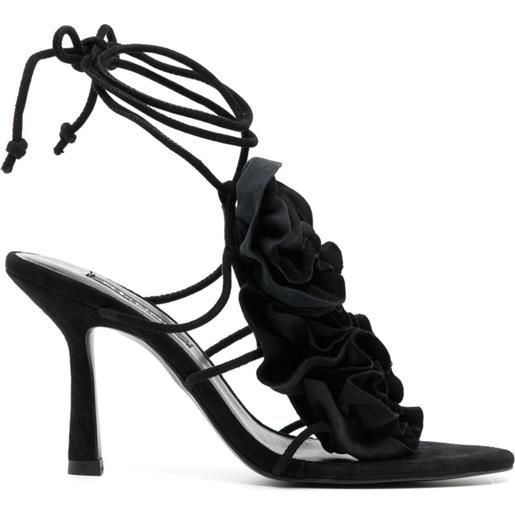 Senso sandali con applicazioni a fiore karli 90mm - nero