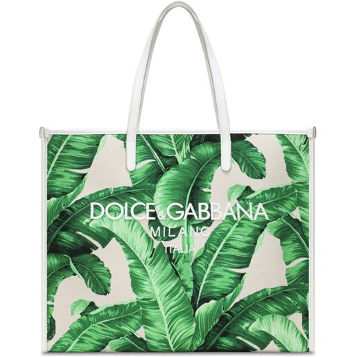 Dolce & Gabbana borsa tote shopping con stampa grafica - verde