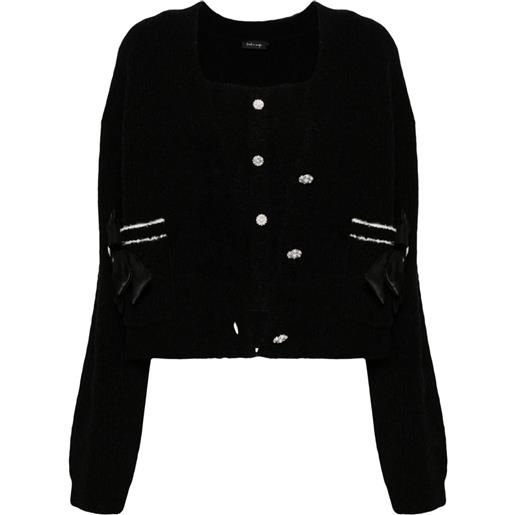 tout a coup cardigan con strass - nero