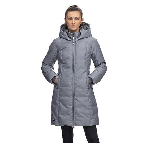 Ragwear amarri cappotto da donna in parka, trapuntato, giacca lunga, colletto alto, impermeabile, arctic blue 2321_2059, m
