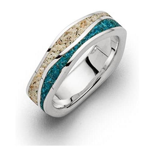 DUR gioielli anello donna pietra sabbia spiaggia argento 925 rodiato (r5105), sabbia da spiaggia sabbia di pietra, nessuna pietra preziosa