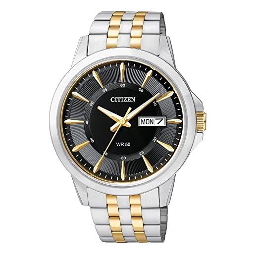 Citizen orologio da uomo in acciaio inossidabile bicolore bf2018-52e, nero , orologio al quarzo