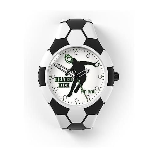F'N BALL orologio da polso per appassionati di calcio, idea regalo per adulti, bambini e ragazzi - in silicone, texture pallone da calcio