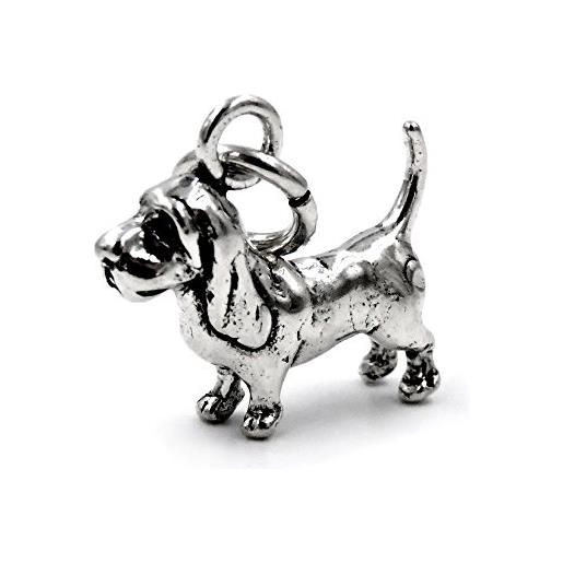 Damiano Argenti ciondolo cane bassotto basset hound in argento 800 argento
