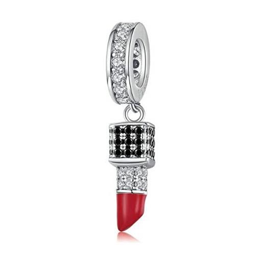 YASHUO Jewellery gioielli moda originali argento sterling 925 borsa della spesa scarpe tacco alto braccialetti, colore: rossetto