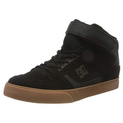 DC Shoes pure high-top elastic, scarpe da ginnastica bambino, black/gum, 37 eu