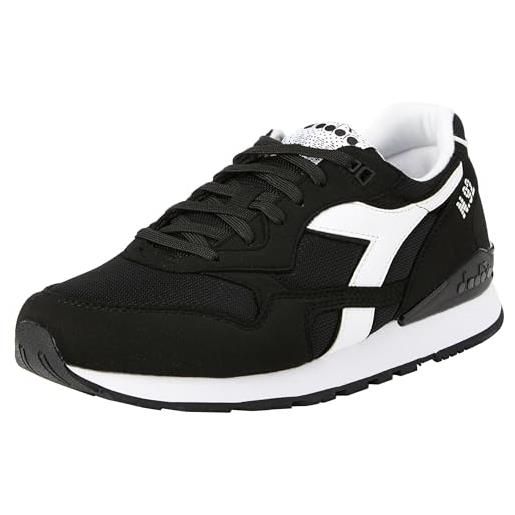 Diadora n. 92, scarpe da ginnastica unisex-adulto, black/black/white, 39 eu