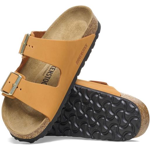 Birkenstock sandali arizona in pelle nubuck burnt orange calzata stretta donna