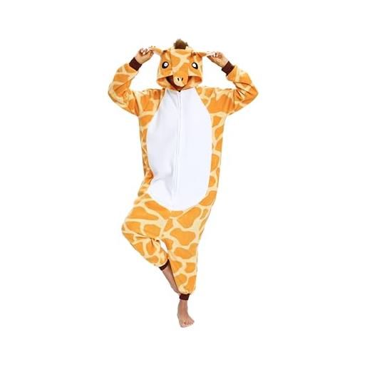 BGOKTA pigiama animali donna cosplay costumi adulto interi pigiama costume giraffa festival del partito, xl