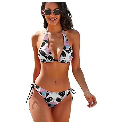 942 abiti da spiaggia modelli di panda e gelato bikini regolabile bikini set classico costumi da mare donna xl