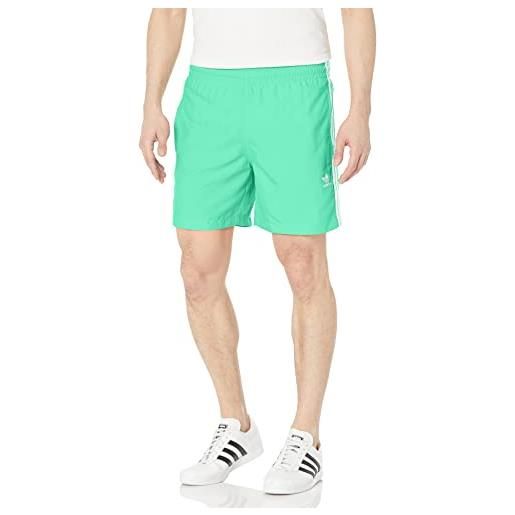 adidas Originals men's standard 3-stripes swim shorts, green, x-large