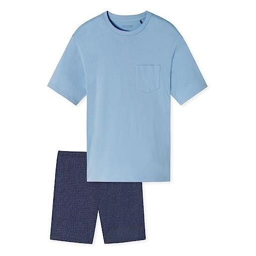 Schiesser schlafanzug kurz set di pigiama, blu 106, 50 uomo