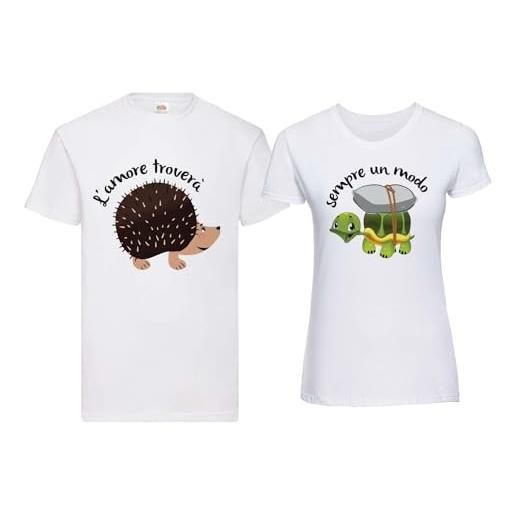Mocheia SHOP coppia magliette riccio e tartaruga l'amore troverà sempre un modo innamorati su t-shirt san. Valentino idea regalo san valentino