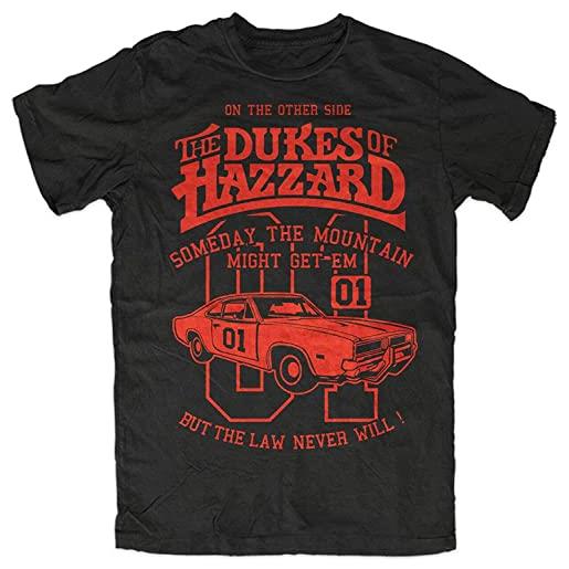 absorb dukes of hazzard t shirt general lee, 70's years 80's cult car film musclecar black camicie e t-shirt(large)