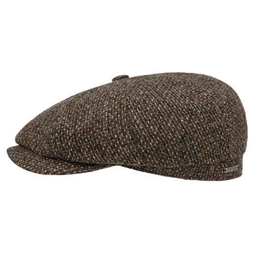 Stetson hatteras shetland lana coppola - berretto con visiera da uomo - coppola in lana - con fodera interna in cotone - berretto maschile autunno/inverno marrone 59 cm