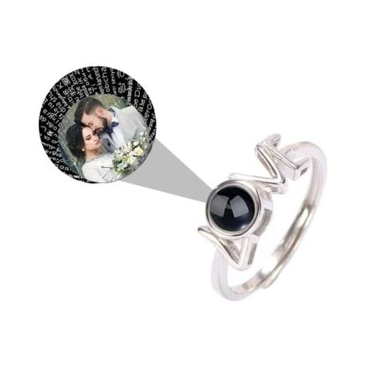 krui anello personalizzato, anello per foto personalizzato, anello di proiezione, anello regolabile, per donne, gioielli personalizzati per donne