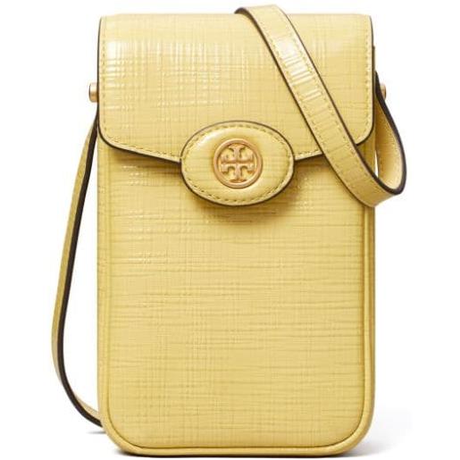 Tory Burch borsa mini robinson con placca logo - giallo