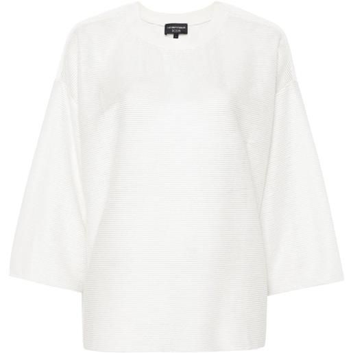 Emporio Armani t-shirt semi trasparente - bianco