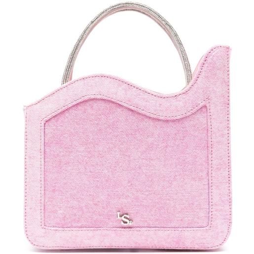 Le Silla borsa tote mini gilda con effetto vissuto - rosa