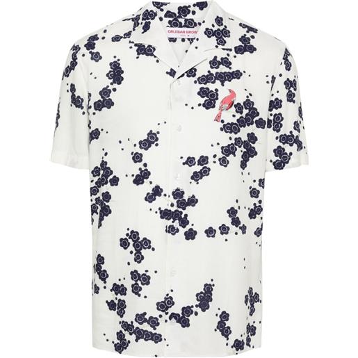 Orlebar Brown camicia hibbert a fiori - bianco