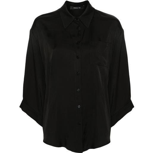Federica Tosi camicia con pieghe - nero