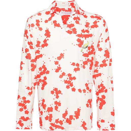 Orlebar Brown camicia ridley plum blossom - bianco