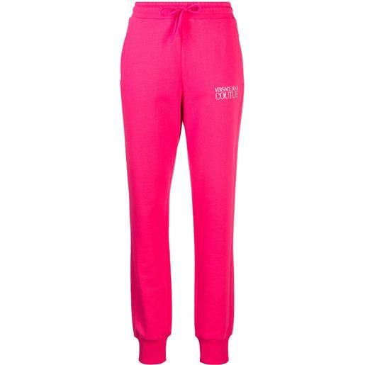 Versace Jeans Couture pantaloni sportivi con ricamo - rosa