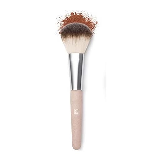 3ina makeup - vegan - cruelty free - the powder brush - black matte - brush for liquid, cream or powder makeup - soft and compact synthetic bristles - ergonomic handle - flat tip