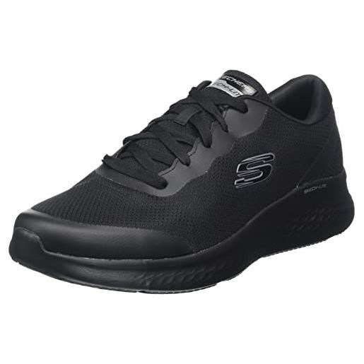 Skechers 232591 bbk, sneaker uomo, bordo in rete nera duraleather, 39.5 eu